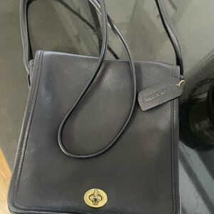 Coach Black Leather Shoulder Bag